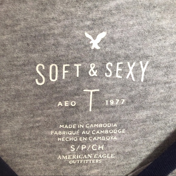 American Eagle Soft & Sexy Baseball Tee - Picture 3 of 3